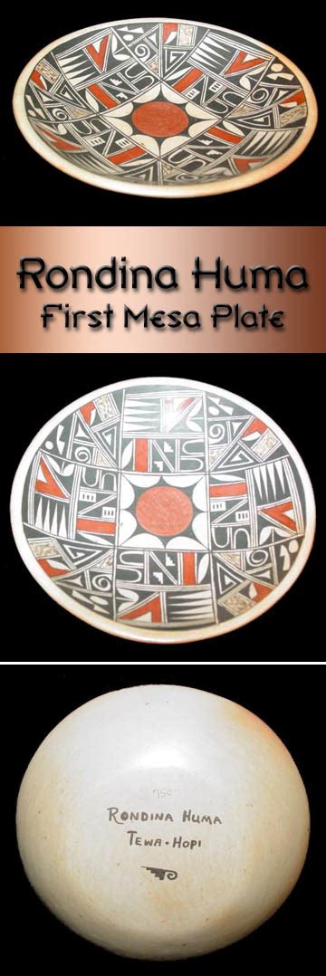 Hopi Pottery By Rondina Huma First Mesa Plate