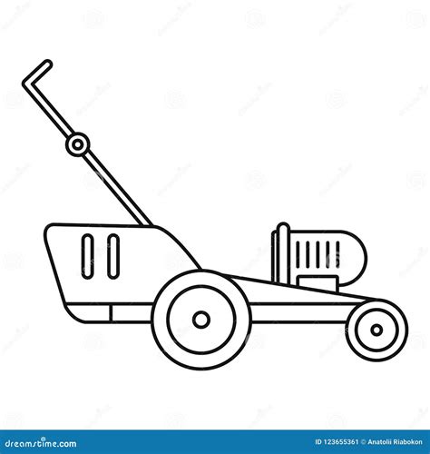 Grass Cutter Icon Outline Style Stock Illustration Illustration Of Mowing Outdoors 123655361