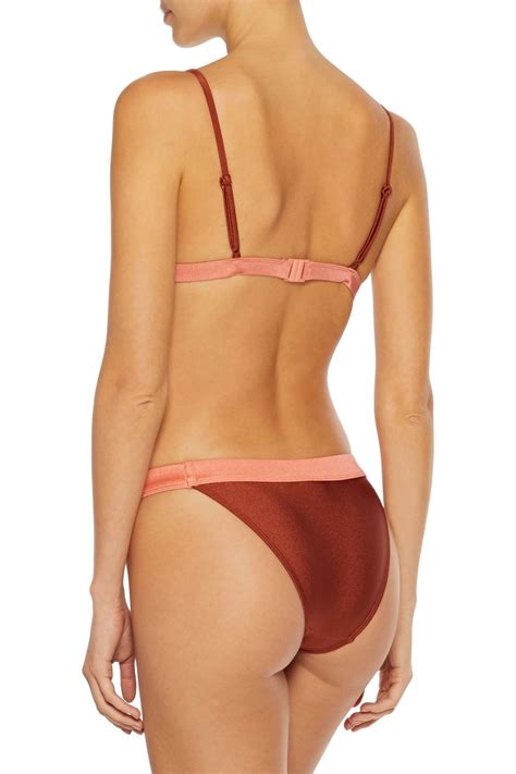 Zimmermann Two Tone Low Rise Bikini Briefs The Outnet