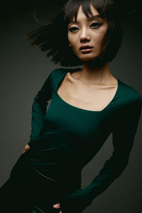 Long Sleeved Jersey Top Square Neckline Long Sleeve Dark Green