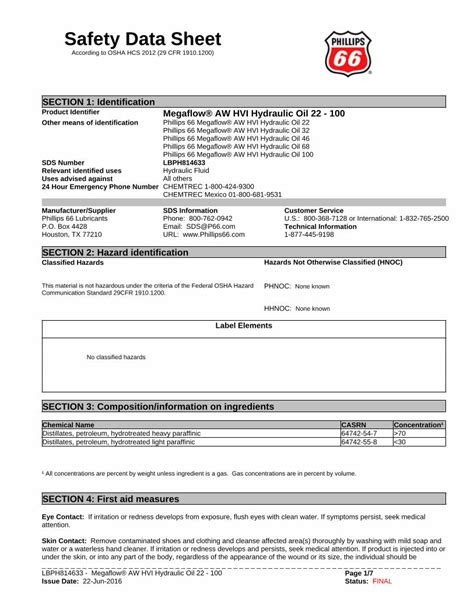 Pdf Safety Data Sheet Universal Oil Aw Hvi Hydraulic Oil