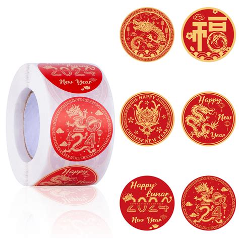 Buy 500 Sheets Chinese New Year Stickers Labels Roll Chinese New Year