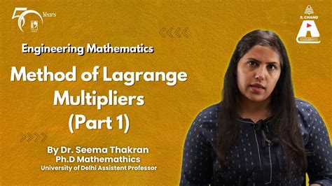 Method Of Lagrange Multipliers Part 1 Engineering Mathematics S