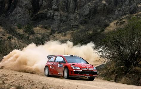 Wallpaper Red Mountains Dust Speed Citroen Wrc Rally Sebastien