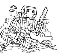 Sword Minecraft Tree Coloring Page Turkau