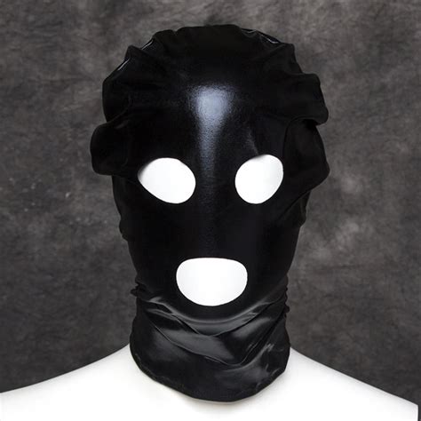 2 Color Faux Leather Head Bondage Restraint Mask Open Mouthandeyes Fetish