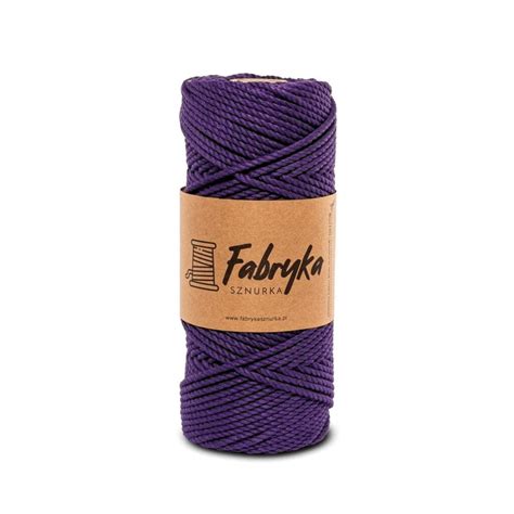 Sznurek Do Makramy 3PLY Fioletowy 3mm Fabryka Sznurka