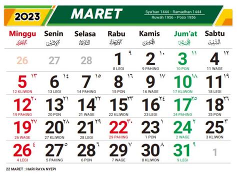 Download Kalender 2023 Per Bulan Lengkap Hari Libur Dan Cuti Bersama