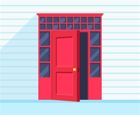 Red Open Door 502283 Vector Art At Vecteezy