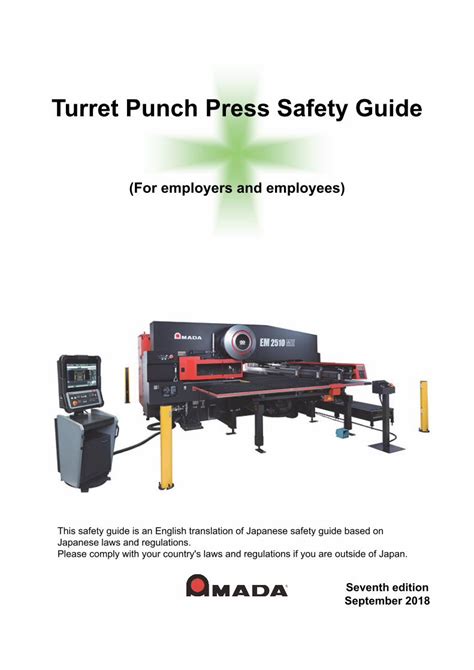 Pdf Turret Punch Press Safety Guide Amada Turret Punch Press