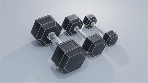 D Model Dumbbells K And K Textures Vr Ar Low Poly Cgtrader