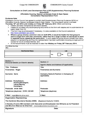 Fillable Online Cambrian Mountains Co Cyngor Sir Ceredigion Ceredigion