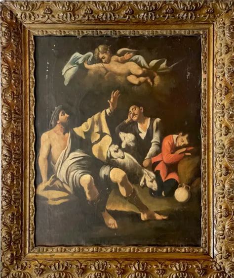 QUADRO ANTICO DIPINTO A Mano Olio Su Tela Arte Sacra 900 Religioso Con