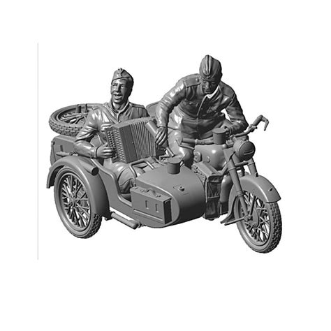 Maquette Soviet Motorcycle With Sidecar 135 Z3639