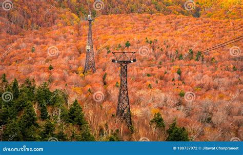 Hakkoda Ropeway in Aomori Prefecture with Autumn Leaves Background a ...