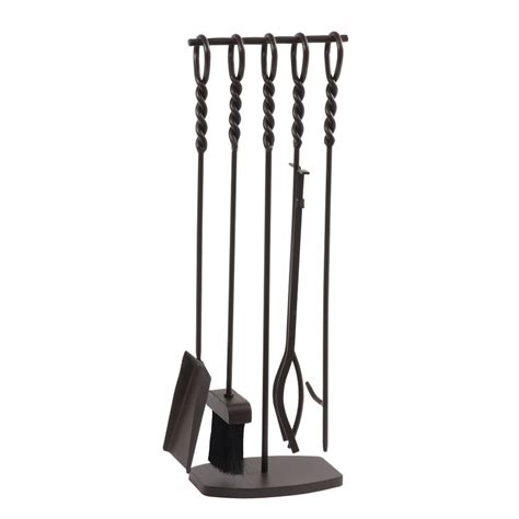 Shop Pleasant Hearth 5 Piece Steel Fireplace Tool Set At Lowes