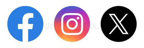 Social media app icon set editorial photography. Illustration of ...