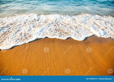 Wave On Sandy Beach Stock Image Image Of Dawn Background 47585413