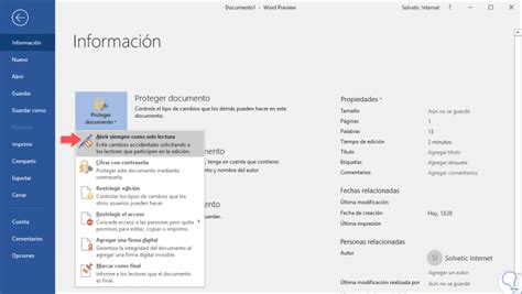 C Mo Guardar Archivo O Quitar Solo Lectura Word Word Solvetic