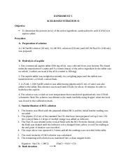 EXPERIMENT 5 CHM256 Docx EXPERIMENT 5 ACID BASED TITRATION II