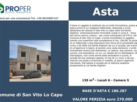 Asta Per Appartamento Via Dante Alighieri Centro San Vito Lo Capo