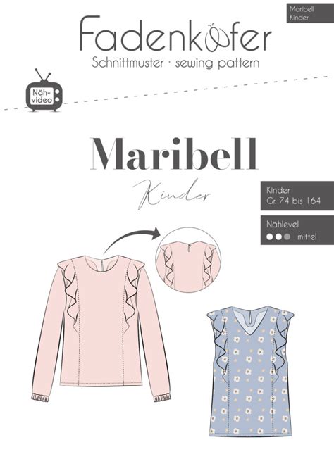 Papierschnittmuster Bluse Maribell Kinder Fadenkäfer