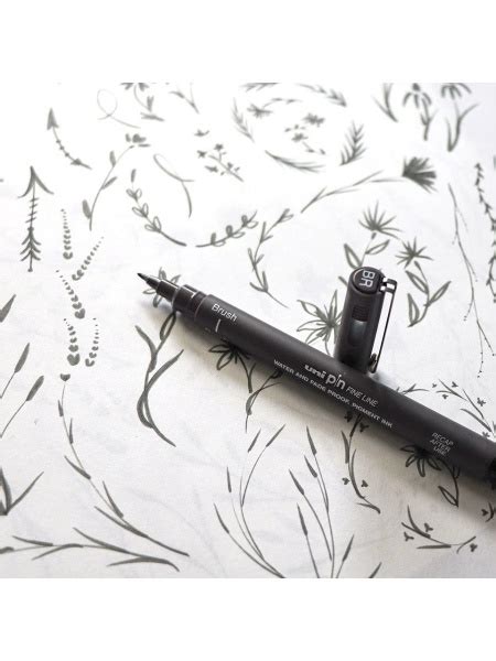 Линер - кисть Brush для рисования и скетчинга Uni PIN, темно-серый (1 ...