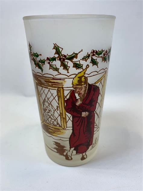 Vintage Drinking Glass Scrooge Etsy Drinking Glass Glass Vintage Barware