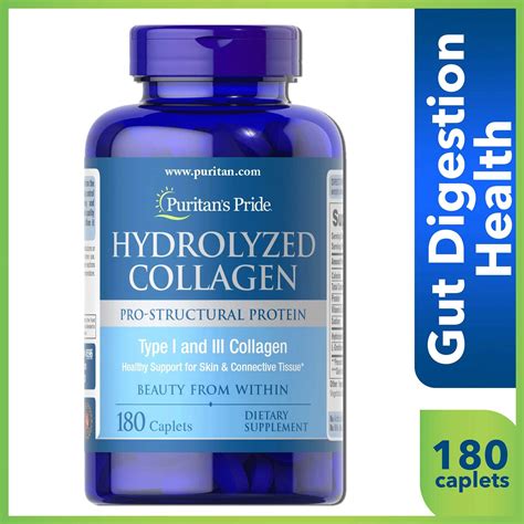 PURITANS PRIDE Collagen Hydrolyzed 1000mg 180 Caplets | Lazada PH