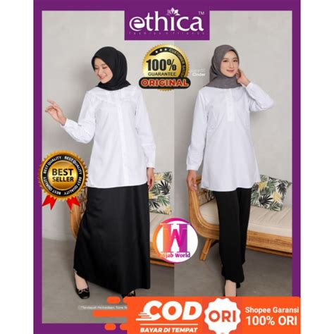 Jual ETHICA Uniform 24 Baju Kerja Setelan Hitam Putih Baju Dinas