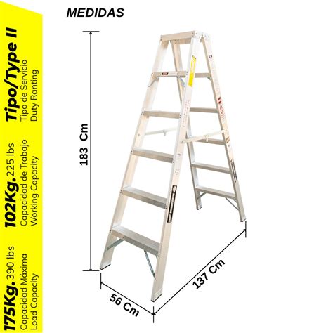 Ripley Escalera Aluminio Standard Tijera Doble Ascenso De Pasos