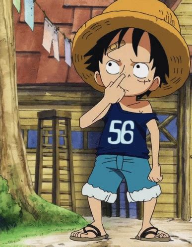 Luffy Nose Picking GIF - Luffy NosePicking Thinking - Discover & Share GIFs