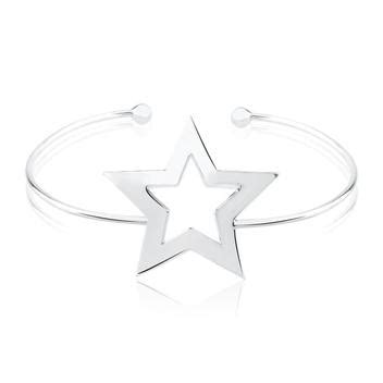 Bracelete De Estrela Vazada E Lisa Em Prata Lisa Isa Caroline Joias E