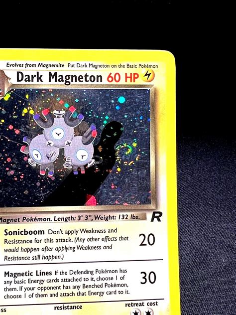 Dark Magneton 11 82 SWIRL Holo Rare Pokemon TCG Team Rocket 2000 MP