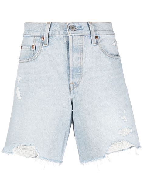 Levi S Distressed Effect Denim Shorts Farfetch