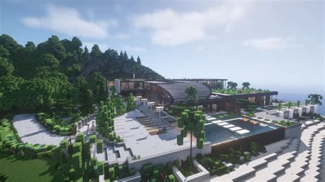 Modern Beachside Mega Mansion Minecraft Map