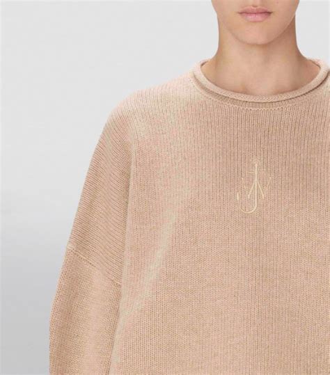 Womens JW Anderson Neutrals Wool Cashmere Logo Sweater Harrods UK