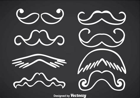 Mustache White Line Vectors 107697 Vector Art at Vecteezy