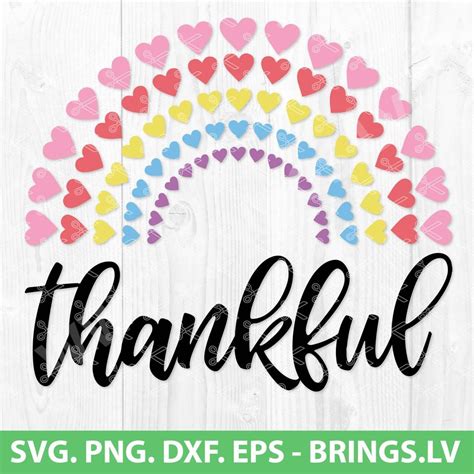 Thankful Svg Dxf Png Eps Cut Files Quarantine Svg Rainbow Svg