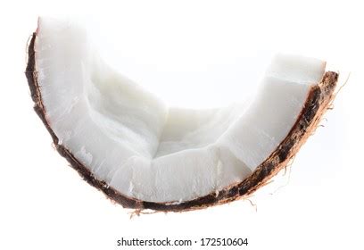 Coconut Slice Coconut Piece Isolated Coco Stock Photo