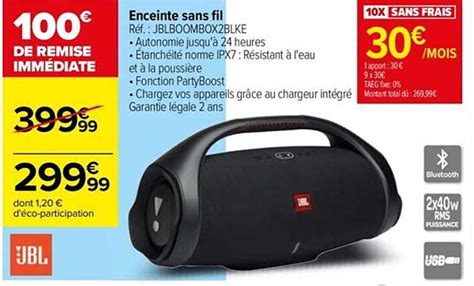 Promo Enceinte Sans Fil Jbl Chez Carrefour ICatalogue Fr