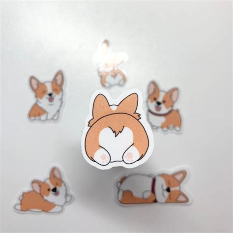 Corgi Sticker Pack Puppy Sticker Pack Glossy Sticker Etsy