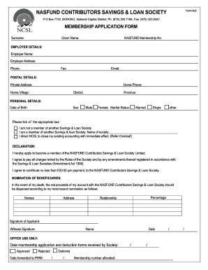 Nasfund Withdrawal Form Fill Online Printable Fillable Blank