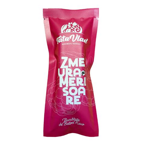 Baton Raw Vegan Cu Zmeura Si Merisoare 45 G Tata Vlad Farmacia Tei