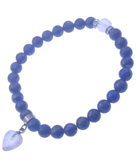 Lapis Lazuli Et Cristal De Roche Bracelet En Perles 8 Mm Et Cœur