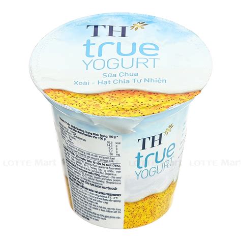 Sữa Chua Xoài Hạt Chia Tự Nhiên TH True Yogurt Lốc 3 Hũ x 110g