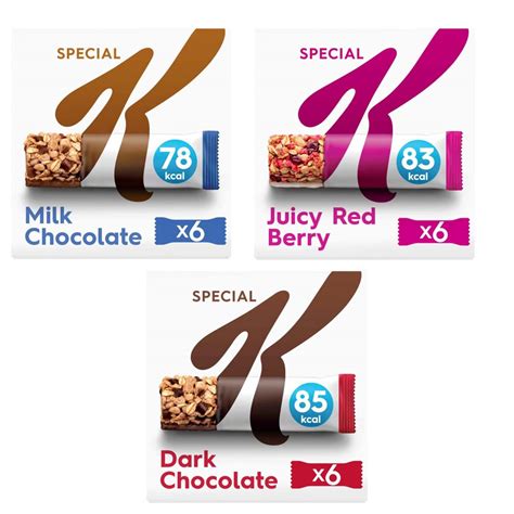 Buy Kelloggs Special K Milk Chocolate Bars 6X20g Dark Chocolate Bars