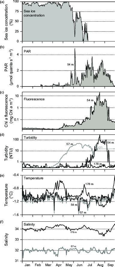 Time Series From January To September At Mooring Ca Of A Ice