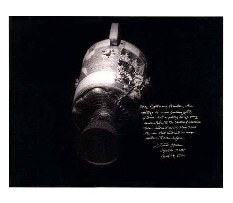 Bid Now Fred Haise Signed Photo Of Damaged Apollo Module With Quote