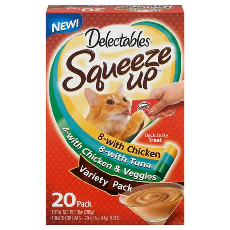 Save on Delectables Squeeze Up Cat Treat Chicken/Tuna/Veggies Variety ...